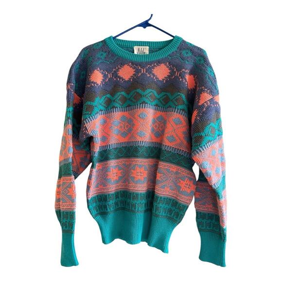 Vintage Nils 80s Aztec ski sweater Large - Picture 1 of 6